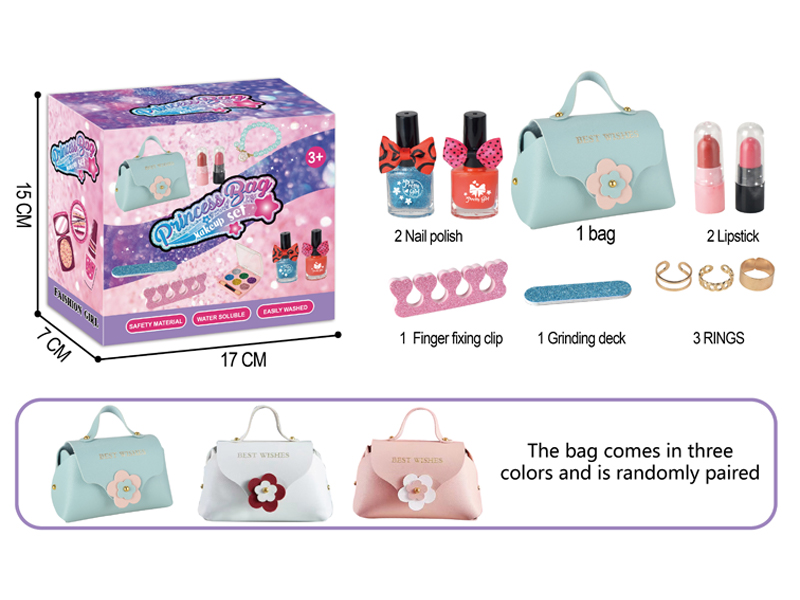 Handbag Nail Polish Lipstick Ring Set