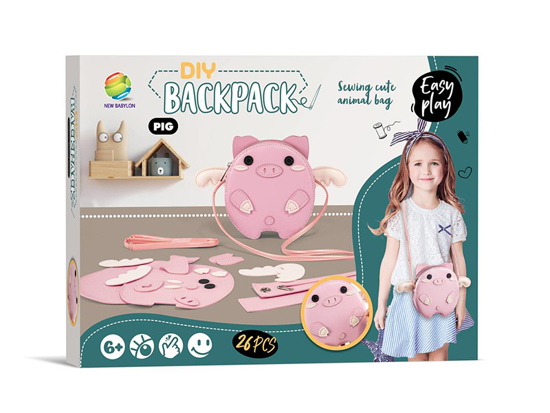 DIY Cartoon Pig Shoulder Bag