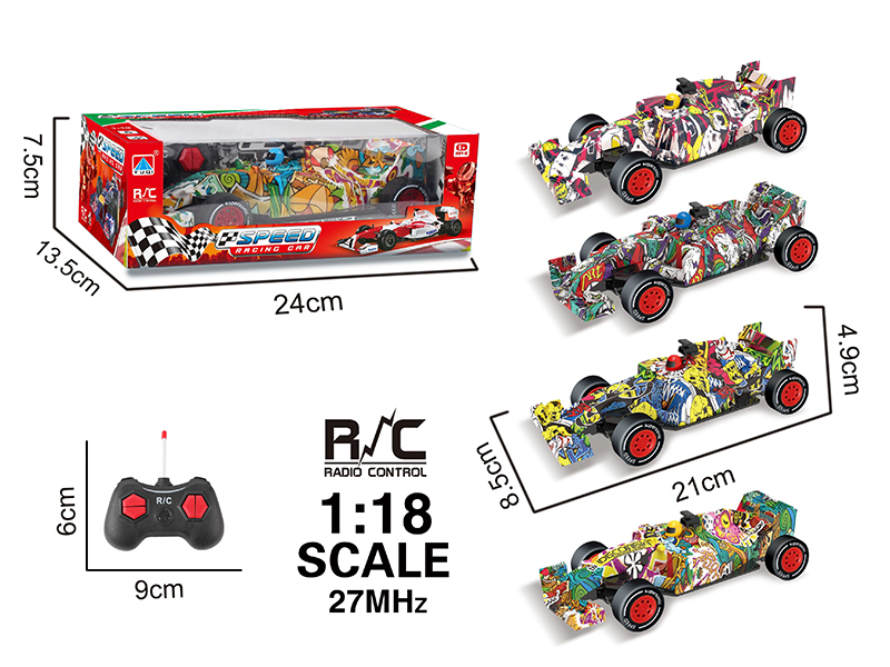1:18 4-Channel Remote Control Graffiti Equation Car
