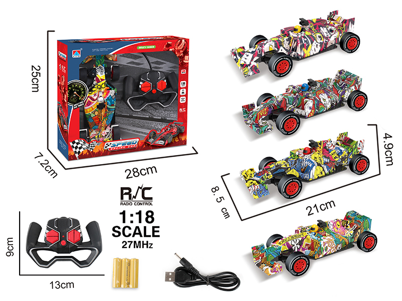 1:18 4-Channel Remote Control Graffiti Equation Car