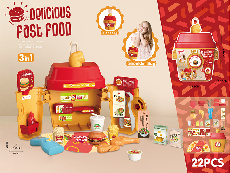 Fast Food Theme Milk Tea Cup Handbag 22pcs