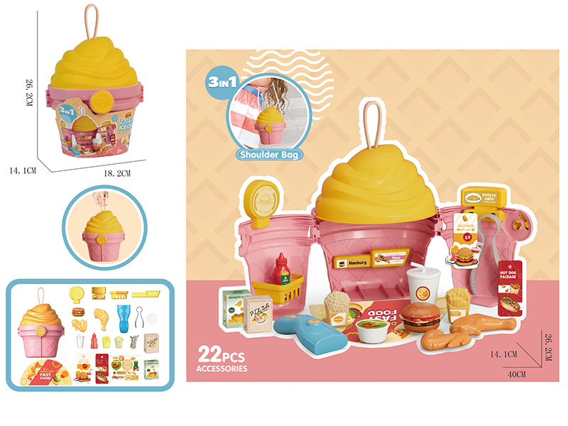 Fast Food Theme Ice Cream Shoulder Bag 22pcs