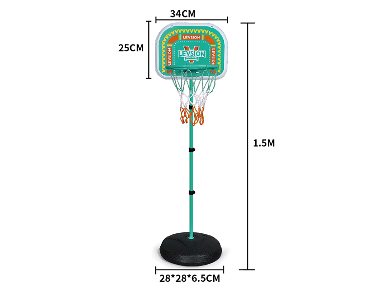 1.5m Adjustable Lift Basketball Stand(Iron Hoop,Iron Pole)
