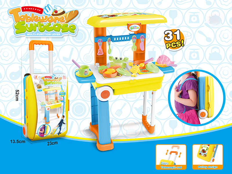 Kitchen Backpack Trolley Suitcase 31Pcs