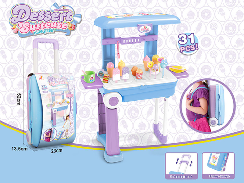 Dessert Backpack Trolley Suitcase 31Pcs