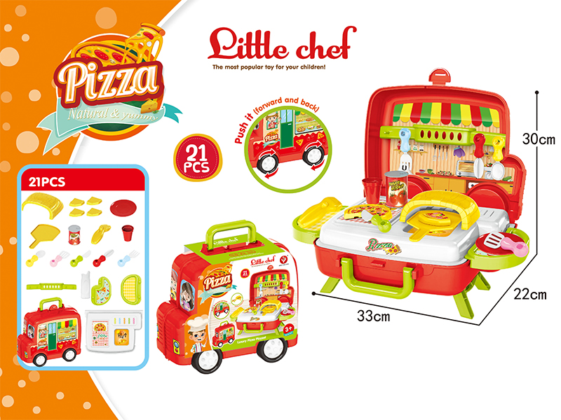 21PCS Pizza Toy Car