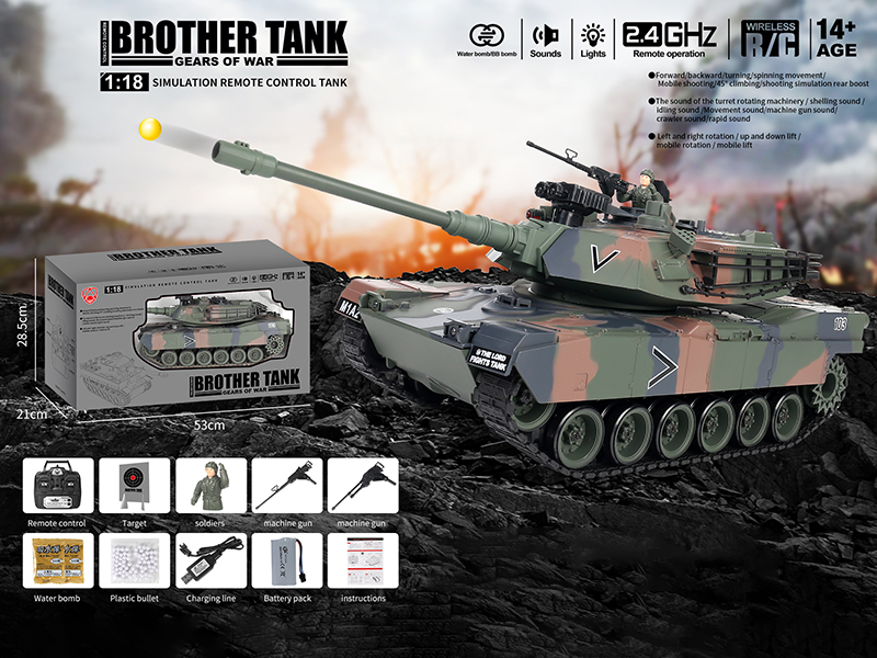 1:18 2.4G 20-Channel Remote Control Tank