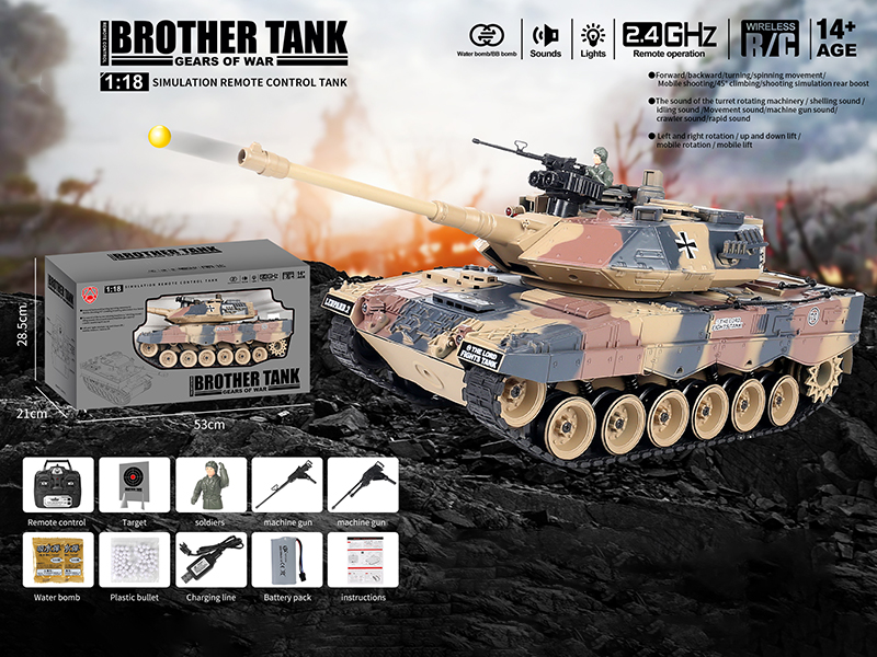 1:18 2.4G 20-Channel Remote Control Tank