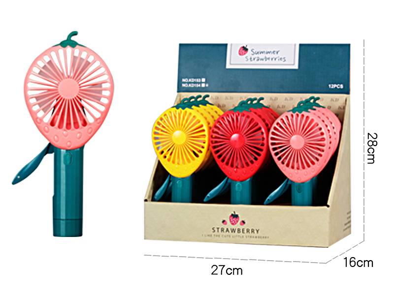 Strawberry Hand Pressure Fan 12pcs