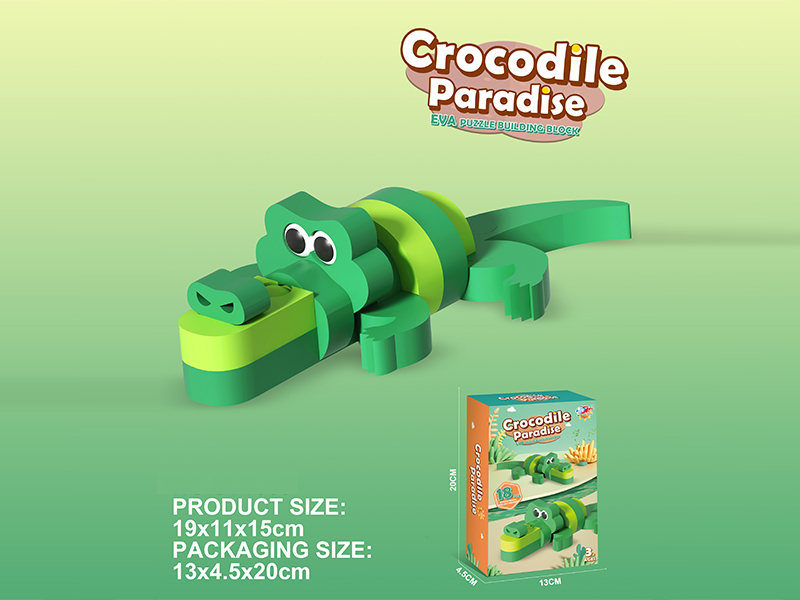 3D Eva Assembly Building Block - Mini Crocodile (18Pcs)