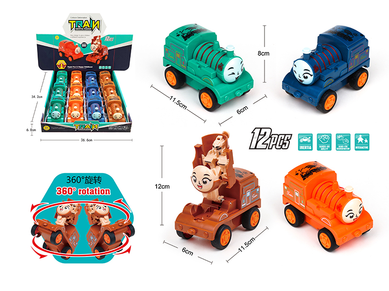 Friction Crash Deformation 360° Rotating Stunt Car(12pcs)
