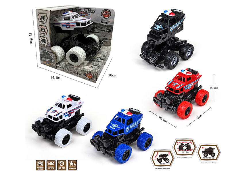 Friction Crash Deformation Police Car