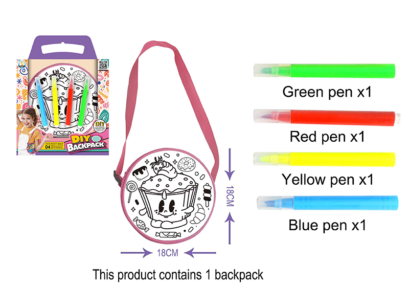DIY Painted Washable Children's Shoulder Bag(4 Color Pens)