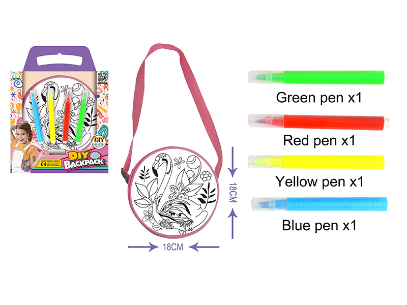 DIY Painted Washable Children's Shoulder Bag(4 Color Pens)