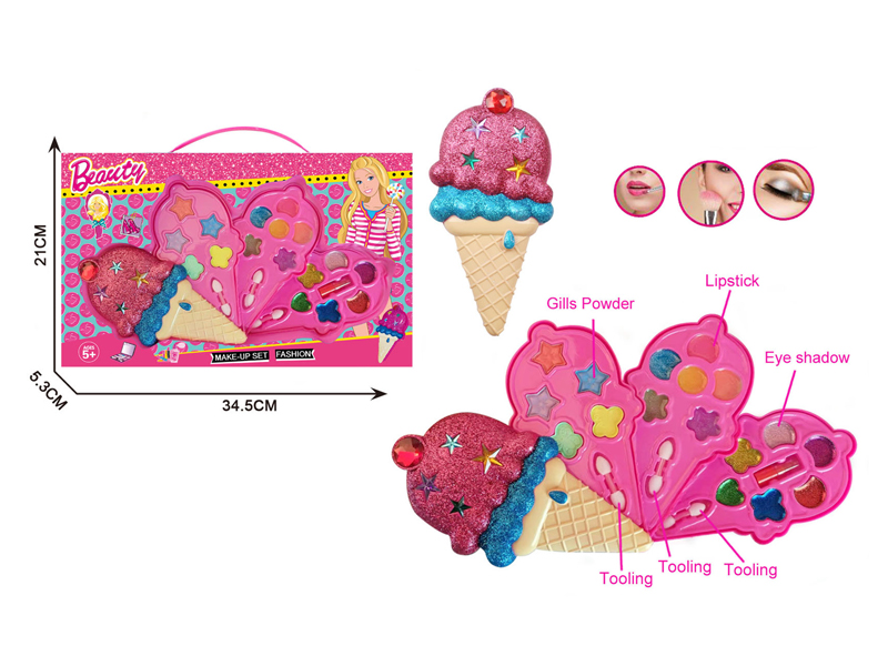 Three Layer Fashion Doll Ice Cream Cosmetics