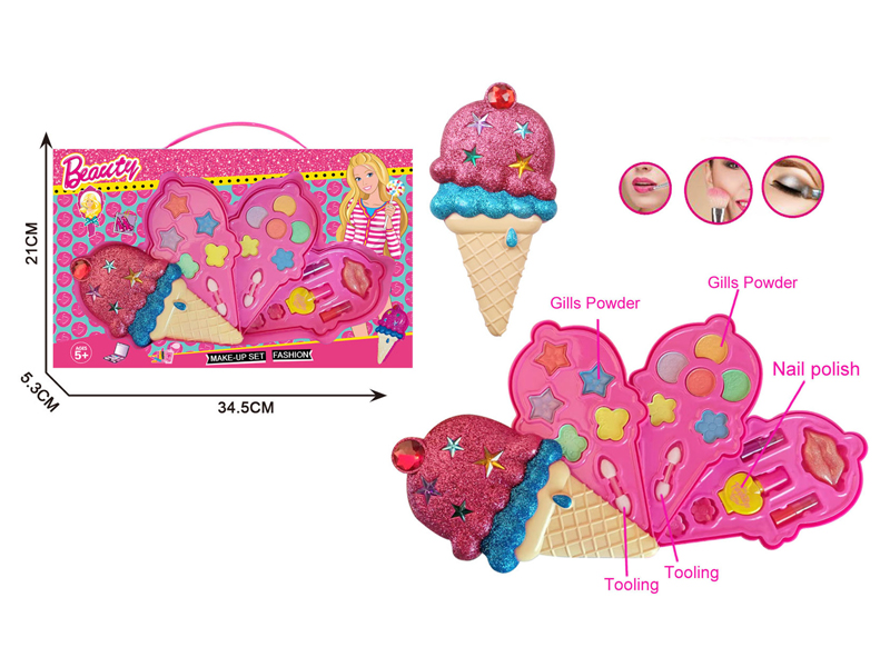 Three Layer Fashion Doll Ice Cream Cosmetics