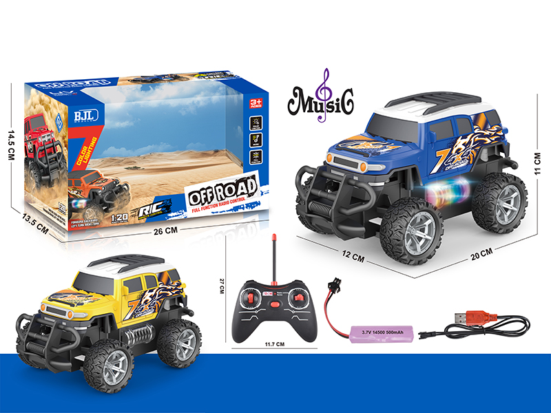 1:20 4CH Remote Control Land Cruiser Off-Road Vehicle With Colorful Lights And Music
