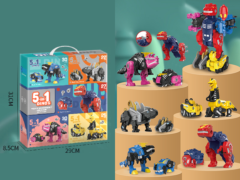 Dinosaur 5 In 1 DIY Assembly Toy
