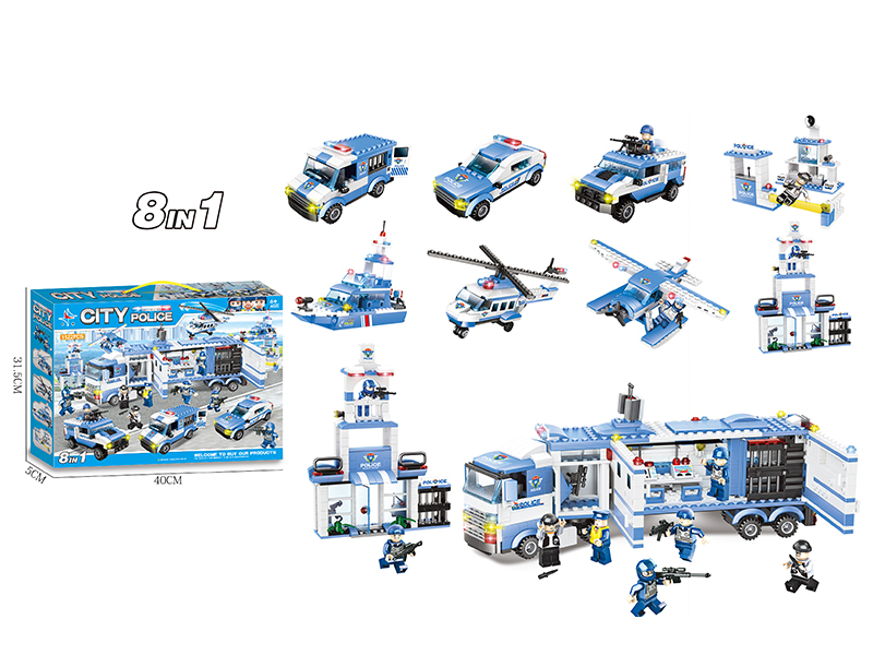 City Police Building Blocks 1122pcs 8 In 1