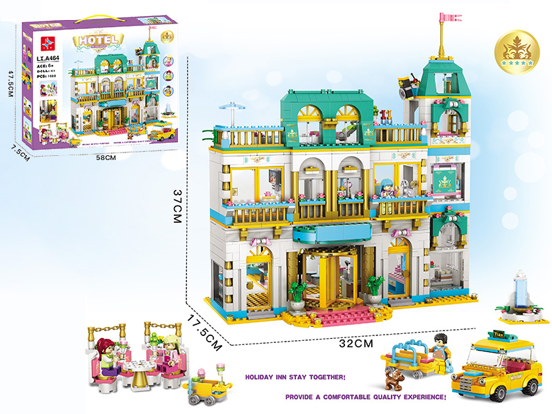 Resort Hotel Building Blocks (Including 4 Doll)1680PCS