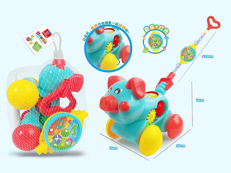 Hand Push Pig Toy(Light & Music)