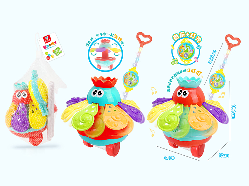 Hand Push Octopus Toy(Light & Music)