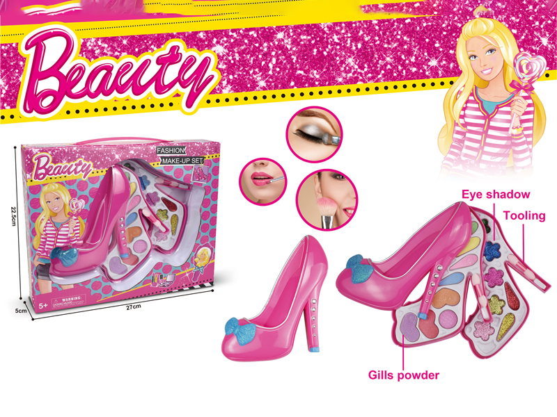 Second Layer Fashion Doll Crystal Shoe Cosmetic Box Set