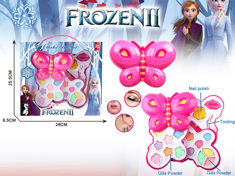 Three Layer Ice And Snow Princess 2 Butterfly Cosmetics Box Set