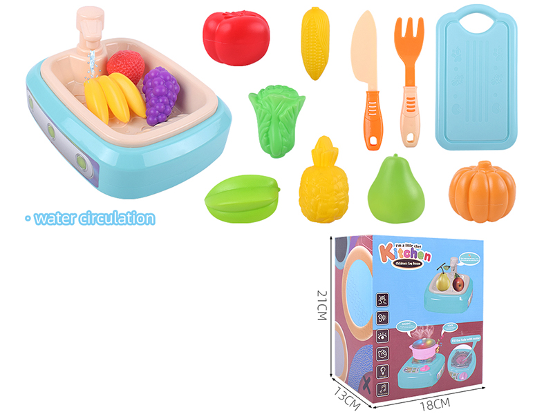 Kitchen Sink Simulation Tableware Set(Water Circulation)