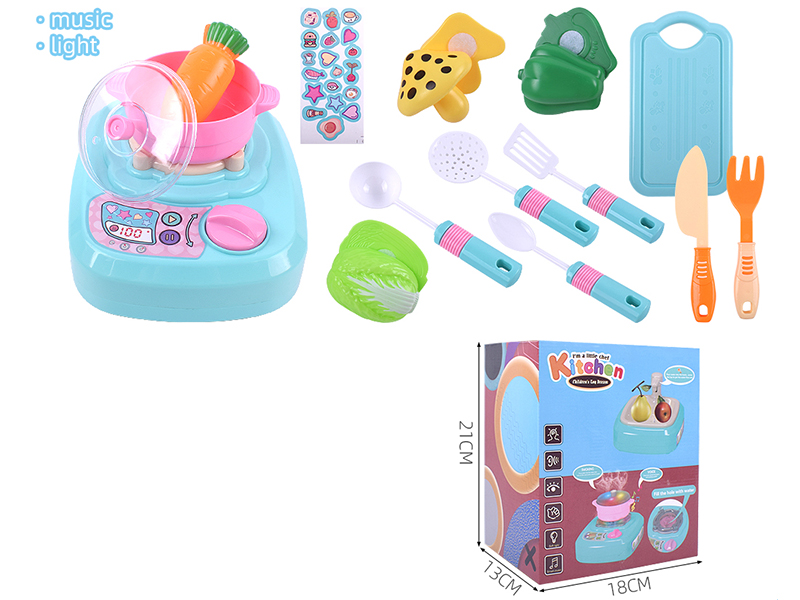 Kitchen Stove Simulation Tableware Set(Light,Sound)
