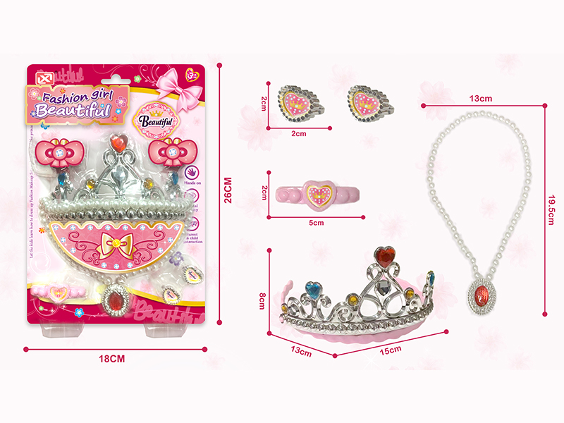 5PCS Jewelry Crown Necklace Toy Set