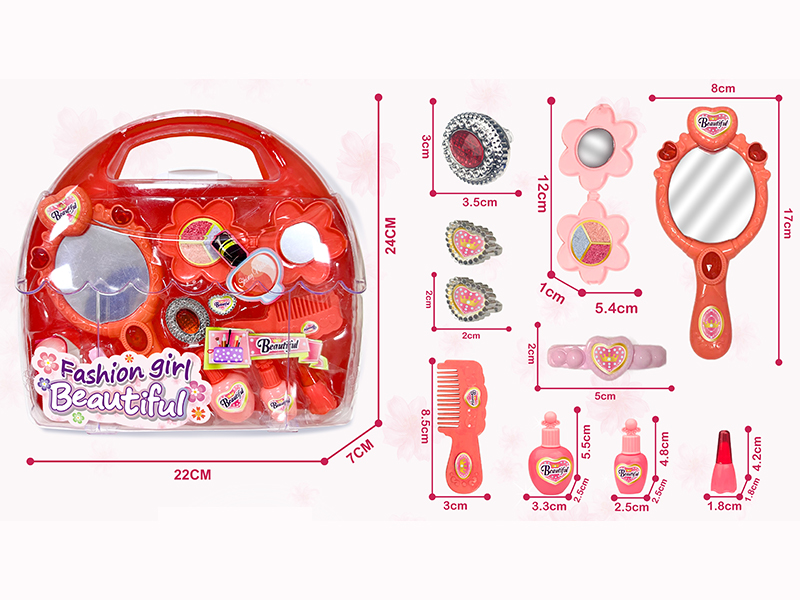 10PCS Lace Box Large Mirror Jewelry Toy Set