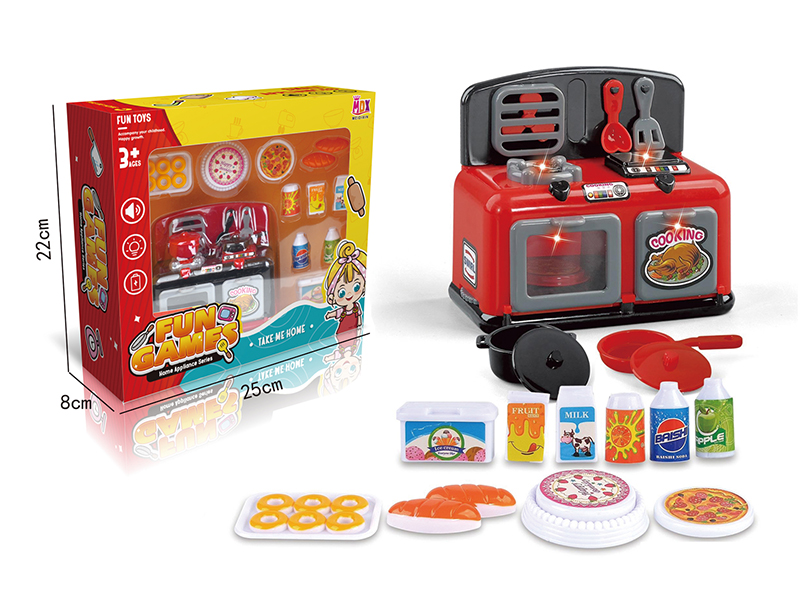 Mini B/O Simulation Kitchen Set With Lights,Sound,Rotating Function