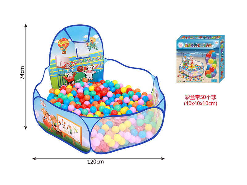 Ocean Ball Pool With Basketball Hoop +50 Ocean Balls