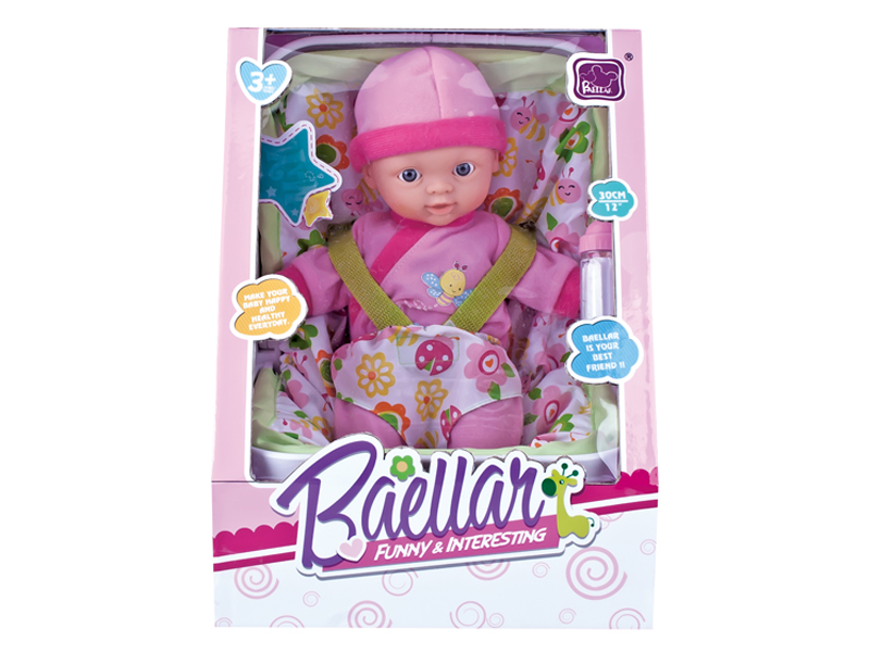 12 Inch Basket Doll Set