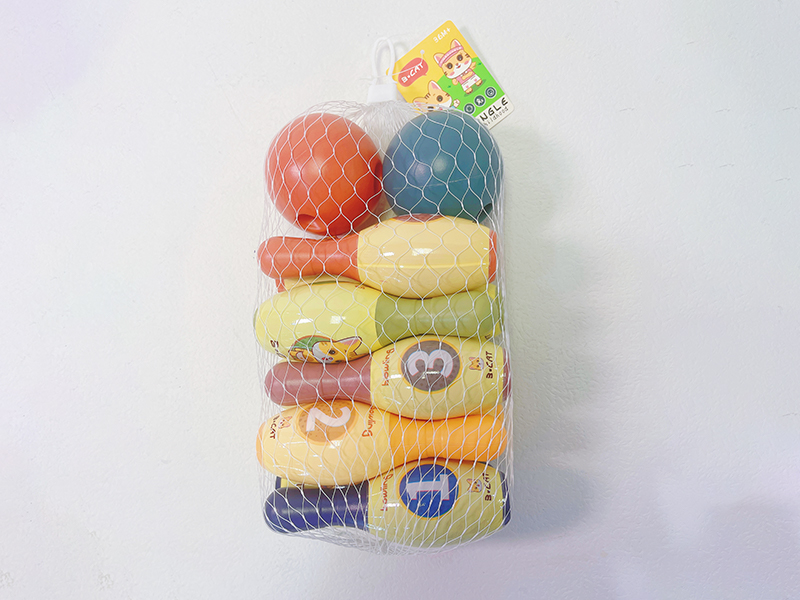Bowling Toy Set (10 Bowling Balls+2 Round Balls)
