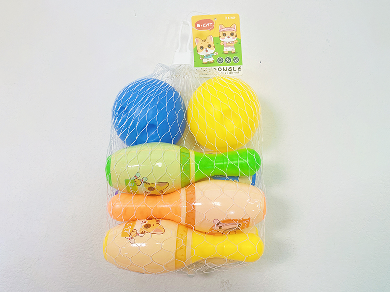 Bowling Toy Set (6 Bowling Balls+2 Round Balls)