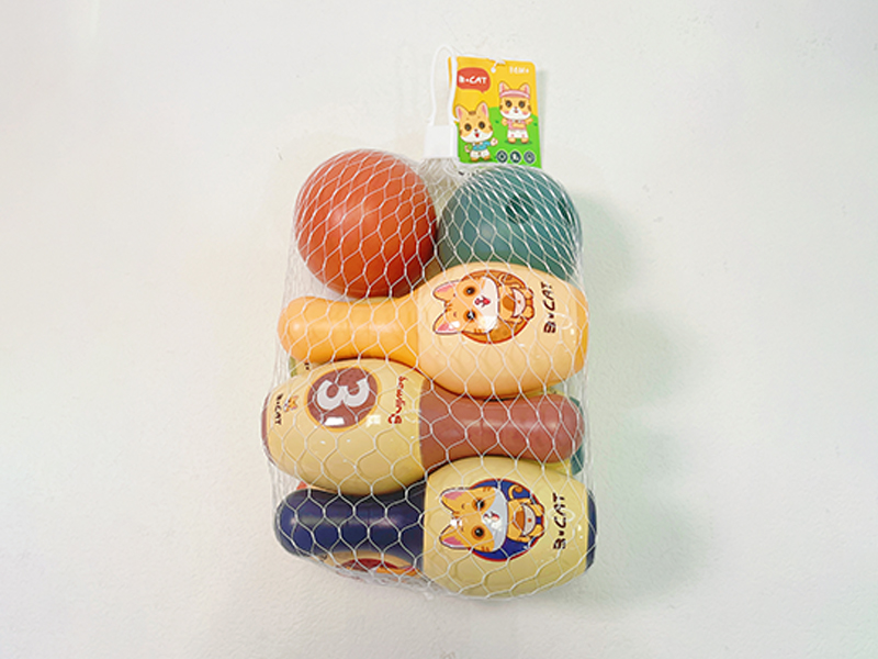 Bowling Toy Set (6 Bowling Balls+2 Round Balls)