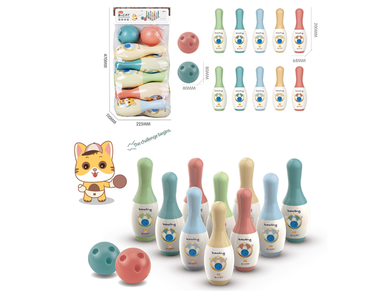 Large Bowling Set (10 Bowling Balls+2 Round Balls)
