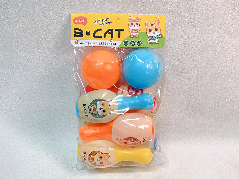 Bowling Toy Set (6 Bowling Balls+2 Round Balls)