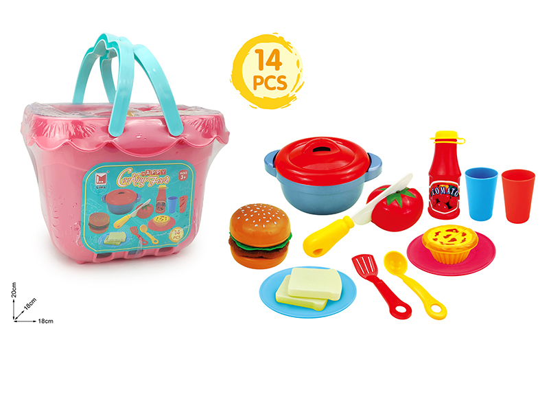Cutting Food Set Tableware Basket 14pcs
