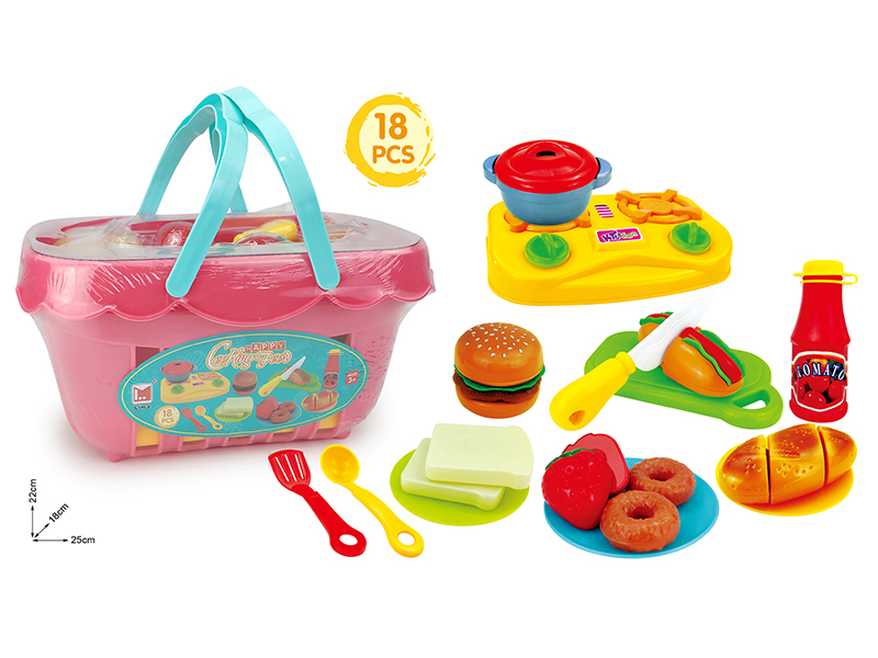 Cutting Food Set Tableware Basket 18pcs