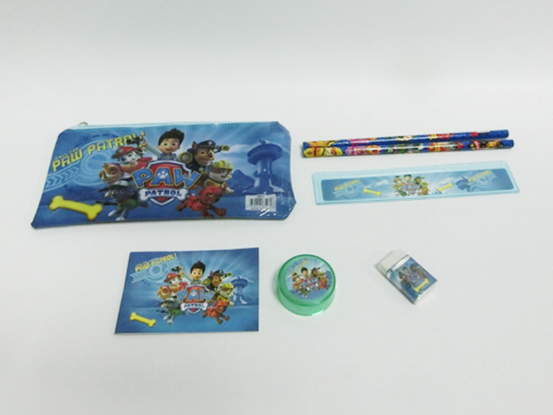 PAW Patrol Stationery Bag (Notebook +2 Pencils +1 Pencil Sharpener +1 Eraser +1 Ruler)