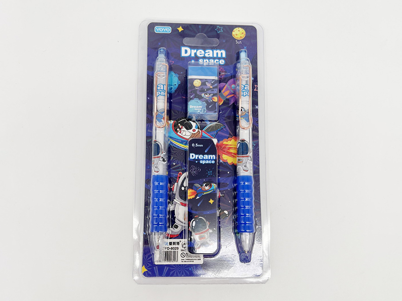 Space Stationery Set (Ballpoint Pen + Pencil + Pencil Box + Eraser )