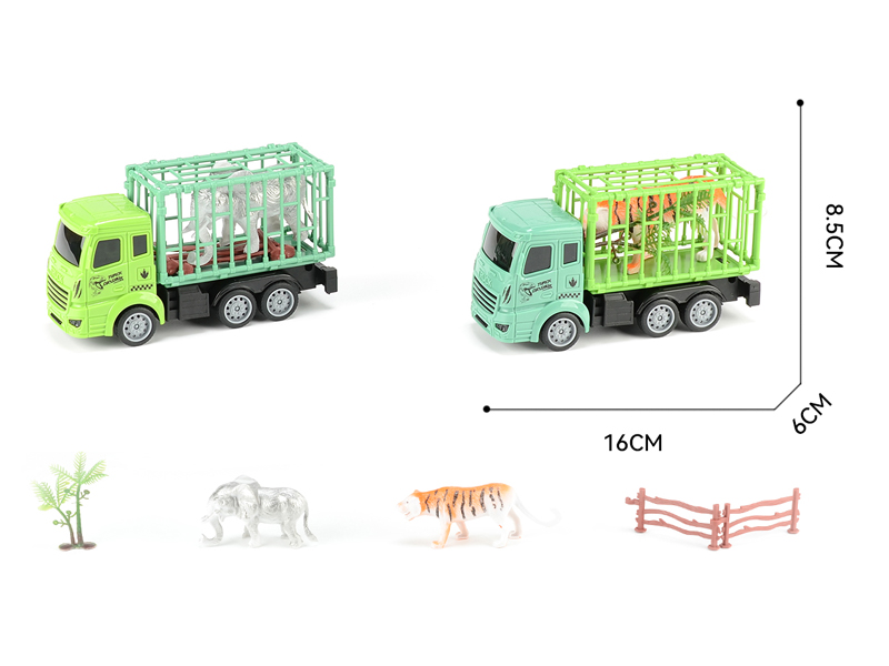 Friction Animal Car+Fence+Tree