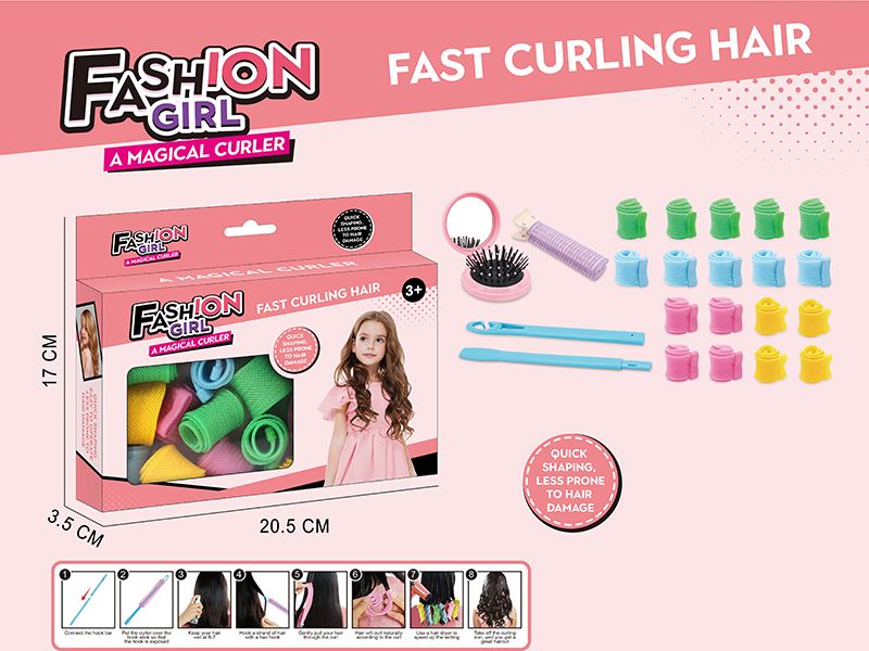 Hair Curler + DIY Folding Comb + Hair Clip