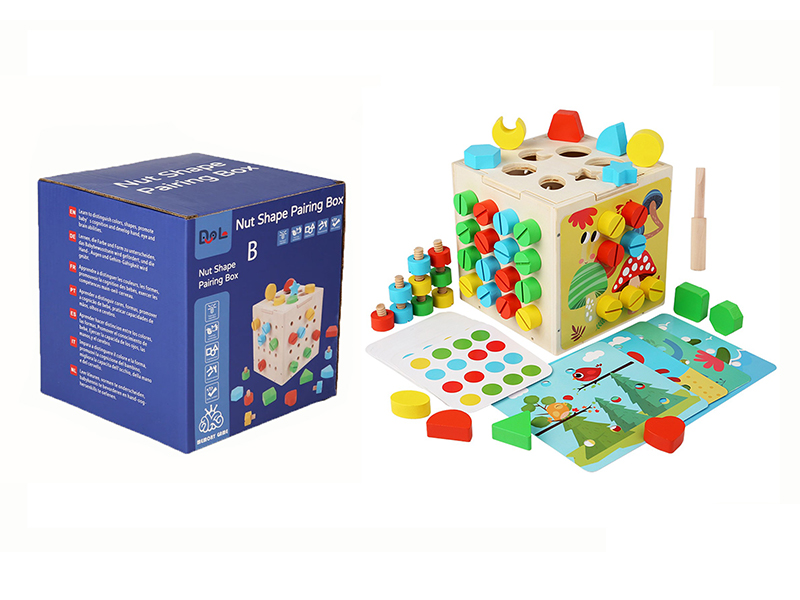 Wooden Nut Shape Matching Box