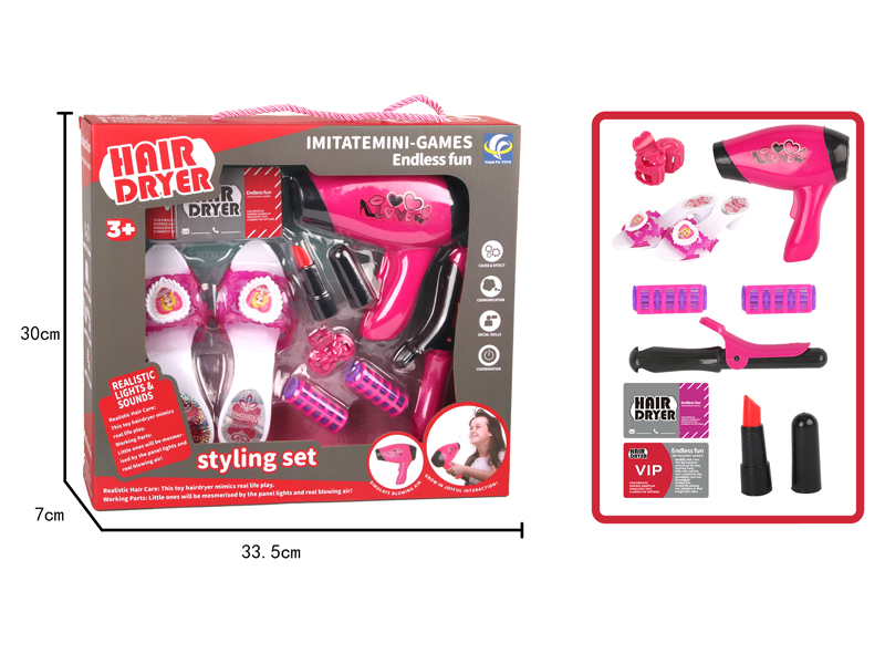 11PCS DIY Simulated Hair Styling Tool Electric Hair Dryer Set