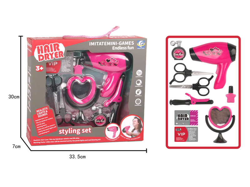 9PCS DIY Simulated Hair Styling Tool Electric Hair Dryer Set