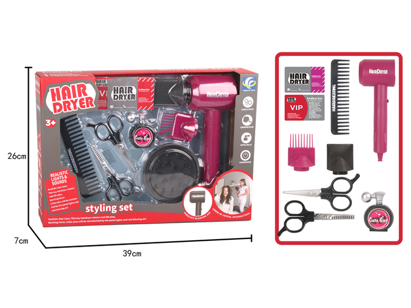 10PCS DIY Simulated Hair Styling Tool Electric Hair Dryer Set